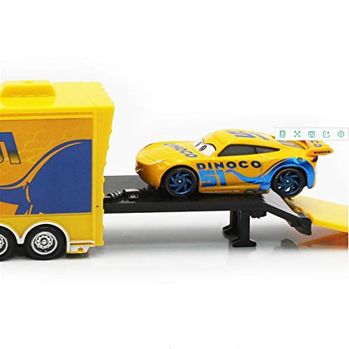Movie Cars Toys Red Lightning Mcqueen Mack Hauler Truck & Racer Speed Racers Metal Toy Car 1:55 Loose Kid Toys (1) #TOP5