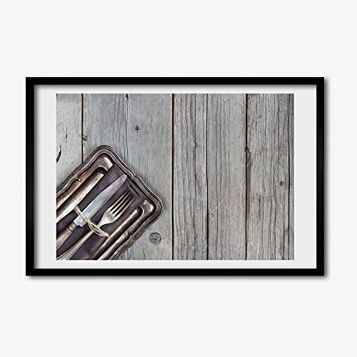 Affiche décorative haut de gamme Coutellerie sur les planches 60x40 cm