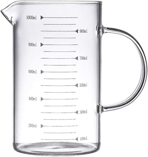 Vilom 計量カップ 耐熱ガラス メジャーカップ 1000ml 500ml 350ml キッチン用 ベーキング 電子レンジ対応 目盛り付き 食洗機対応 耐熱調理 便利ツール (350ml)