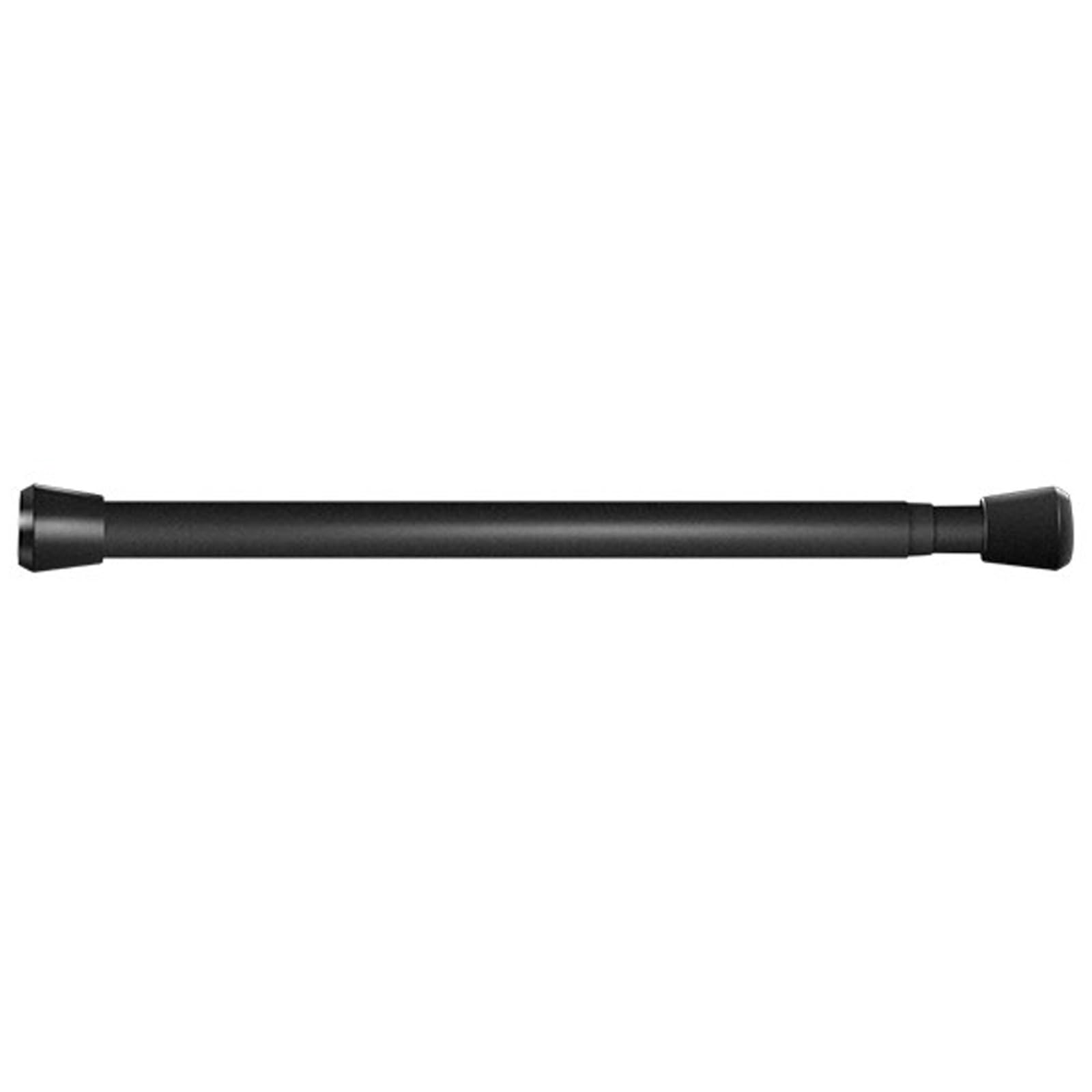 Shower Curtain Rod 24-94in, Tension Curtain Rod Anti Slip Mat, Detachable Ends, for Windows Closet Cabinet, No Drill Needed(Black,90-140cm/35-55in)