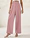 BTFBM Women Wide Leg Dress Pants 2026 High Waisted Button Pleated Business Casual Trousers Office Work Palazzo Pants(Pink, Large)