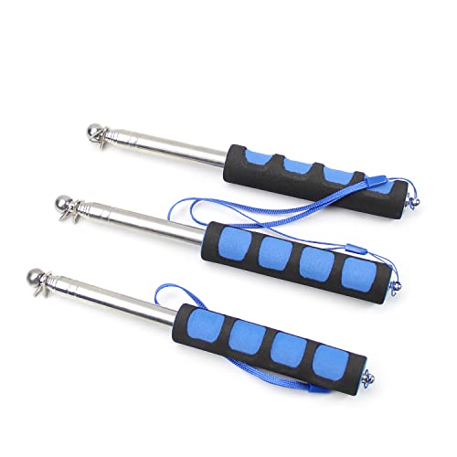 Image of Othmro 3Pcs Hollow Telescopic Teachers Pointer, Teaching Pointer Stick for Classroom, Metal Hand Retractable Pointer Extended Length 39.4 inch, Handheld Presenter Whiteboard Pointer (Blue)