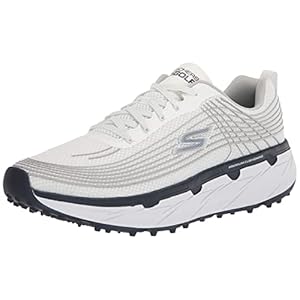 Skechers Go Ultra MAX-Zapatillas de Golf sin Espinas, Zapatos Hombre, Blanco, Gris y Azul, 45 EU