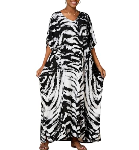 Image of Kaftan Dresses for Women Plus Size Bathing Suit Cover up Caftan Maxi Beach Dresses