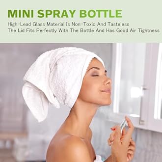 Mini Spray Bottle 3ml, Refillable Glass Spray Bottle, Glass Bottle Atomizer, Perfume Mouthwash Atomizer for Cleaning Refillable Container for Travel, Essential Oils, Perfume 60 Pcs, 3ml