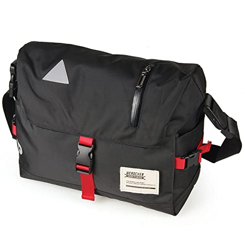 raenzhen-10 Classic Messenger Bag-Durable,Water-Resistant Small Messenger Laptop Bag for Men Women Crossbody Bike Satchel Message (Black)