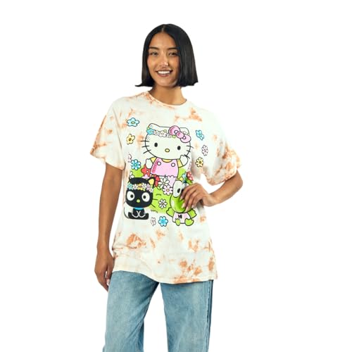 Hello Kitty Flower Power Women's Cloud Wash Crew Neck Short Sleeve T-Shirt3