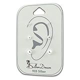 filigranes Ohrstecker Set aus 3 Ohrringpaaren verschiedener Größen als Kugel glänzend