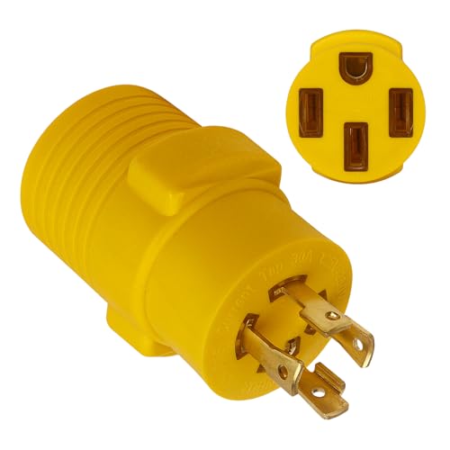 QDOCURO NEMA L14-30P to 14-50R RV Generator Adapter, 30 Amp 4-Prong Male Plug to 50 Amp 4-Prong...