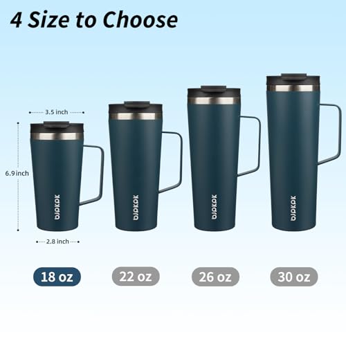 Image of BJPKPK 18oz Insulated Tumbler with Handle, Lid & Straw, Stainless Steel