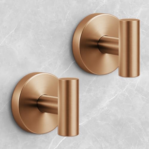 Image of Shower Hooks for Inside Shower,No-Drill Removable&Reusable Towel Hooks for Bathroom,Heavy Duty Suction Cup Hooks for Glass Window,2 Packs(Bronze)