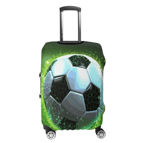Cool Soccer Ball Luggage Cover, Washable Elastic Suitcase Cover Protector Fit 18-32 Inch Luggage4