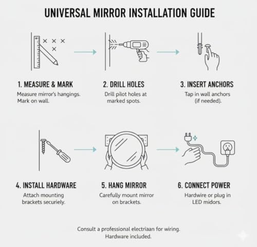 Image of MIRROR ART Irregular LED Wall Mirror 28x20 Inch - Dimmable Backlit Light, Touch Sensor - Modern Bathroom Vanity & Home Decor Mirror (28x20)