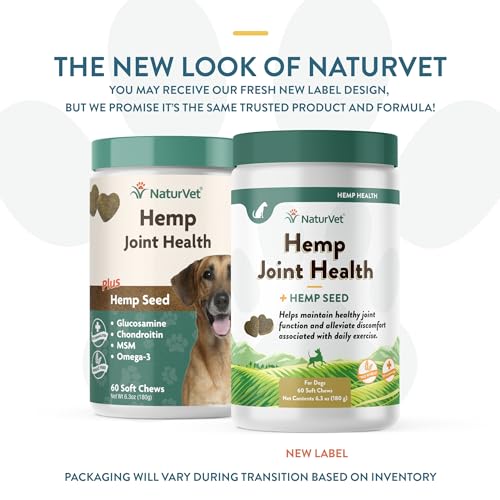 NaturVet Hemp Joint Health, Joint Care Support Supplement for Dogs, Soft Chews, 60ct Made in The USA - Image 3