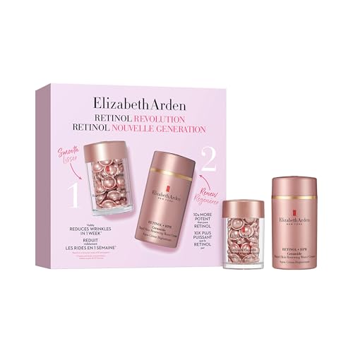 Elizabeth Arden - Retinol Revolution Set de Skincare de 2 Piezas, Retinol + HPR Ceramide, Cápsulas de Serum Facial y Crema Facial, Reduce las Arrugas y Reafirma la Piel, Apto para piel sensible
