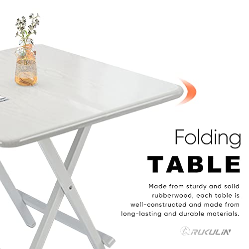Rukulin Portable Foldable Dining Table Kitchen Table Space Saving Drop Leaf Dinner Table Motorhome Table (White) #TOP3