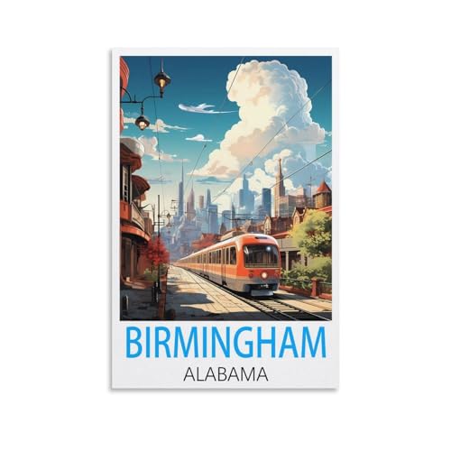 Poster vintage Birmingham Alabama grand format décoration chambre