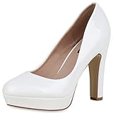 high heels party meaning  SCARPE VITA Damen Plateau Pumps Lack High Heels Stiletto Party Abendschuhe 162775 Weiss Lack 39