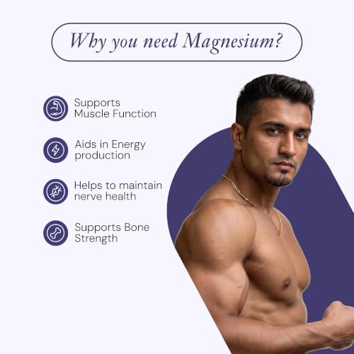 Image of Magnesium BisGlycinate Supplement 2000 mg | For Muscle Relaxation, Sleep Support and Nerve Health | 100% RDA For Men | Non-Habit Forming | High Absoprtion | 60 Tablets