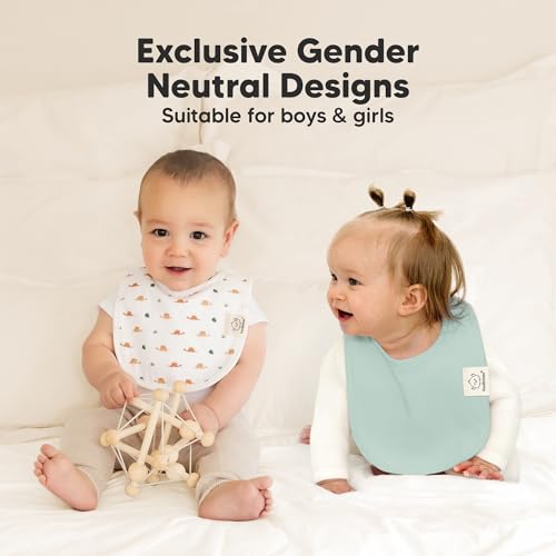 Image of 8-Pack Organic Baby Bibs for Boys, Girls - Soft Cotton Drooling and Teething Bibs for Baby Girl & Boy, Extra Absorbent, Easy to Clean & Put On for Toddler, Newborn, Infant 0-24 Months (Roarsome)