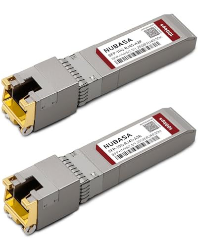 Image of SFP+ to RJ45 Adapter | 10G /5G /2.5G /1G Auto-Sensing | Low Power < 2.5W | 10GbE Copper Transceiver Up to 100ft (30m) | Plug-Play for Ubiquiti /Cisco /Netgear Compatible (Pack of 2)