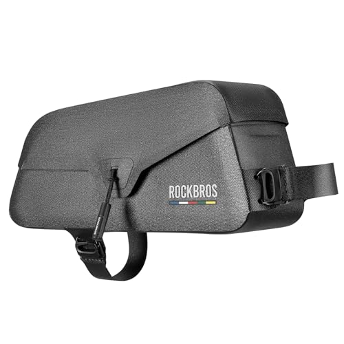 ROCKBROS Road to Sky Bike Frame Bag 100% Waterproof Magnetic Top Tube Bag Bicycle Pack for Road Bike MTB 0.9L Black
