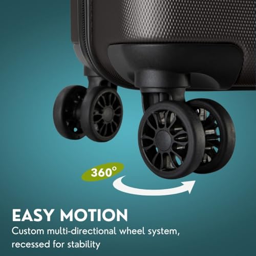 skyway epic 20 hardside lightweight and durable abs shell luggage spacious with dual spinning wheels comfort grip men and women 28-inch large check-in midnight