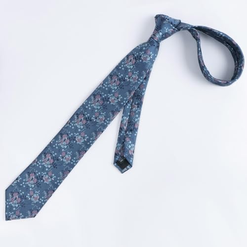 Image of Alizeal Mens 3.15inches Delicate Floral Tie with Small Flower Printed Handkerchief Set
