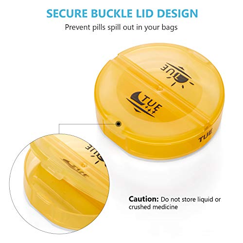 Weekly Pill Organizer 2 Times A Day Arthritis Friendly, Fgcase Daily Am/Pm Pill Box,Round Medicine Organizer,7 Day Pill Container,Vitamin Organizer For Vitamin/Fish Oils/Supplement Rainbow #TOP4