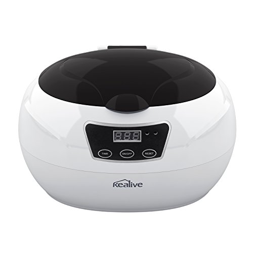 Kealive, pulitore a ultrasuoni, 600 ml, per gioielli, protesi dentarie, utensili, orologi impermeabili, trasportabile in viaggio