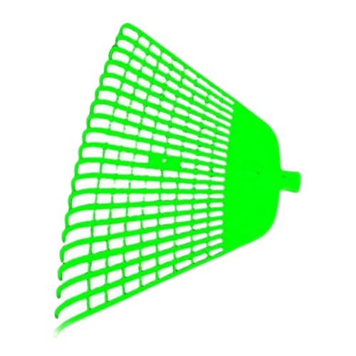 Ronyme Garten-Laubrechenkopf, multifunktionaler Laubentferner mit komfortablem Griff und 20 Zinken zur Laubentfernung, GrÜn