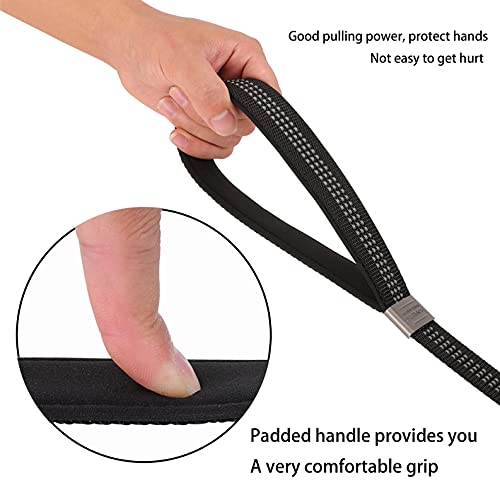 Reflective Nylon Dog Leash, Padded Handle Dogs Leashes for Walking,Training Lead for Large, Medium Dogs, 6FT, Black - Image 3