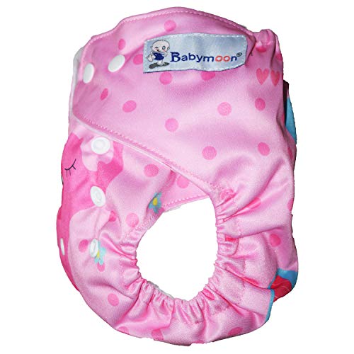 Image of Babymoon (SET of 2 - Cloth Diaper with Wetfree Microfiber Insert) Designer Premium Reusable, Adjustable Size, Waterproof, Washable, Pocket Cloth Diaper Nappie (Elephant Pink)
