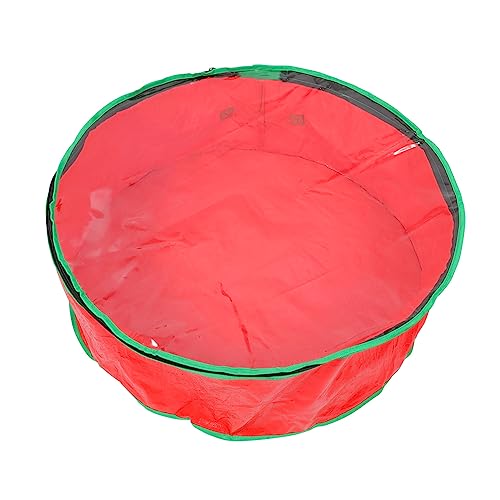 Garneck Foldable Round Storage Bag Christmas Wreath Organizer Bag Holiday Decor Storage Clear Viewable Window