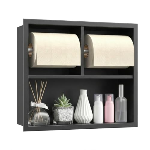 LIVIGLOW 304 Stainless Steel 12x12 Recessed Toilet Paper Holder Niche