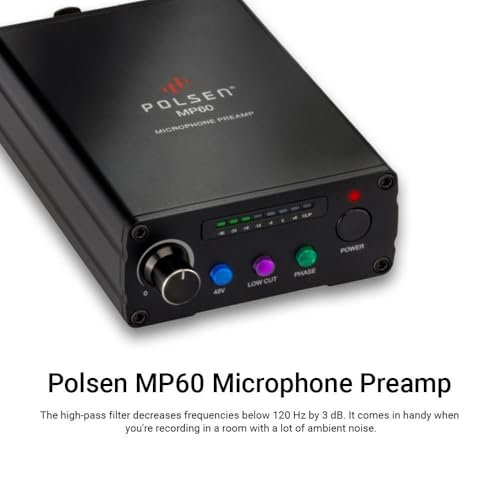 image for POLSEN Microphone Preamp – Compatible with Shure, Dynamic Mics, Pre 
