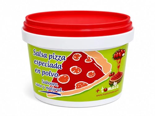 Salsa Pizza Natural en Polvo Deshidratado | Bote 200 g | Rinde 10 Pizzas Familiares | Tomate Maduro al 99% de Origen Español Sabor Casero sin Gluten sin Lactosa ni Aditivos