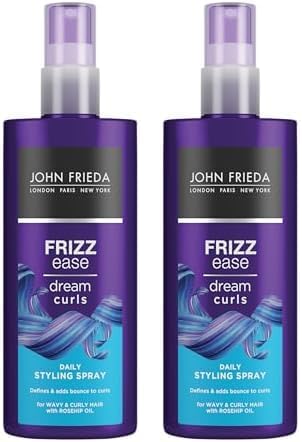 John FriedaFrizz Ease Dream Curls Daily Styling Spray, Curl Reviving Spray for Curly and Wavy Hair, 200 ml (Pack of 2)
