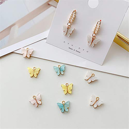 Andpai 30 Pieces Butterfly Charms Acrylic Butterfly 10 Colors Enamel Butterfly Pendants 14X11Mm Sorted Butterfly Charms, Colorful Butterfly Charm Kit For Jewelry Making&Earrings&Bracelets Accessory (Multicolor) #TOP1