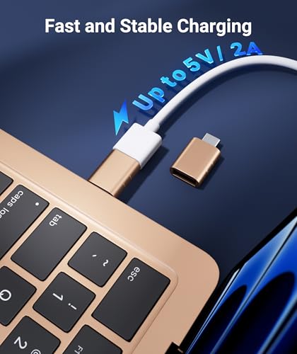 Image of Syntech USB C to USB Adapter Pack of 2 USB C Male to USB3 Female Adapter Compatible with iPhone 17 Pro Max MacBook Pro Air 2024 iMac iPad mini Pro, Other Type C or Thunderbolt 5 /4 Devices, Gold