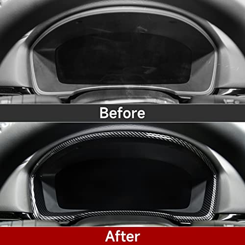 Image of Car Dashboard Cover Trim Frame Decals for 2022 2023 2024 2025 2026 Honda Civic 11th Gen Accessories ABS Carbon Fiber Interior Stickers