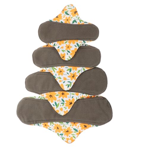TOVINANNA 4 Piezas Almohadilla De Lactancia Dispensador Toallas Producto Protegeslip Reutilizable Bolsa De Almacenamiento Sanitaria Almohadillas Women Revestimientos Fibra De Bambu Yellow