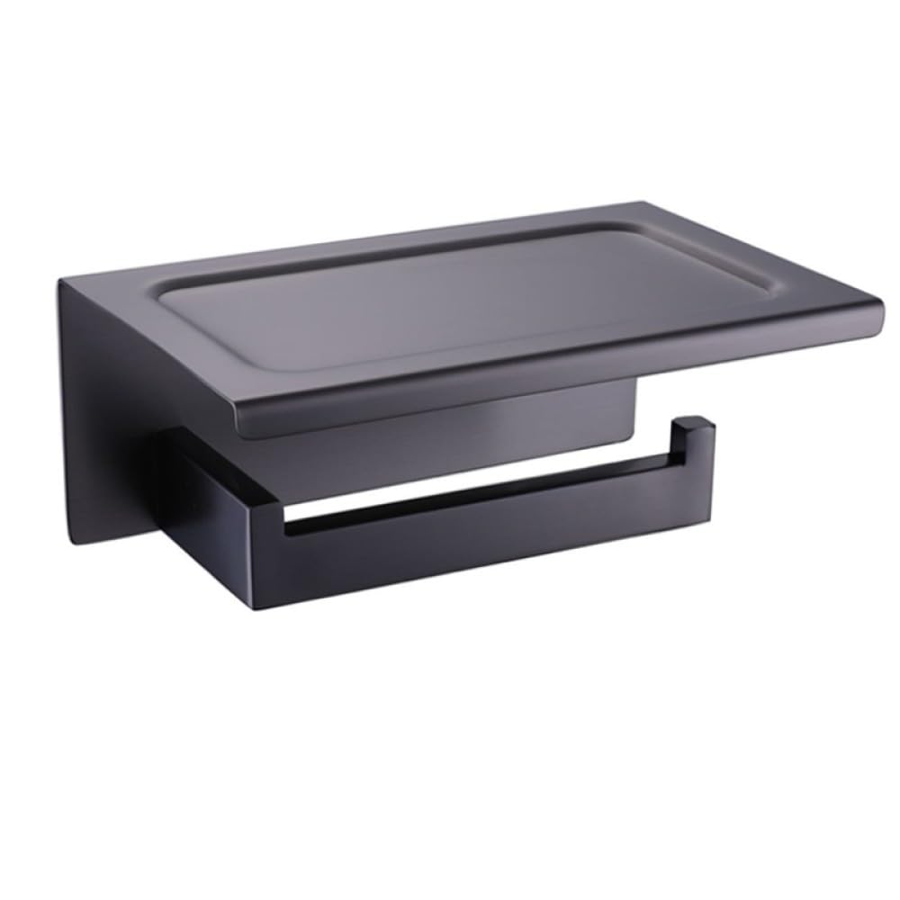 Porte-papier gris en métal avec tablette pour poser le téléphone