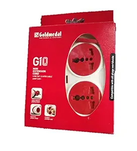 Goldmedal 240V Gio 2 Pin 2.5 Mtr Cable Extension Cords (White And Red)