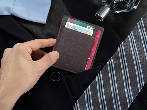 Image of WildHorn Leather Card Holder for Men & Women (Brown)