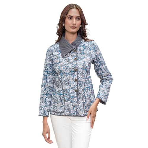 Image of Cotton Quilted Jacket for Winter | Warm Lightweight, Soft Quilted Reversible, Casual Jackets for Women | Stylish Cotton Outerwear | Breathable & Comfortable