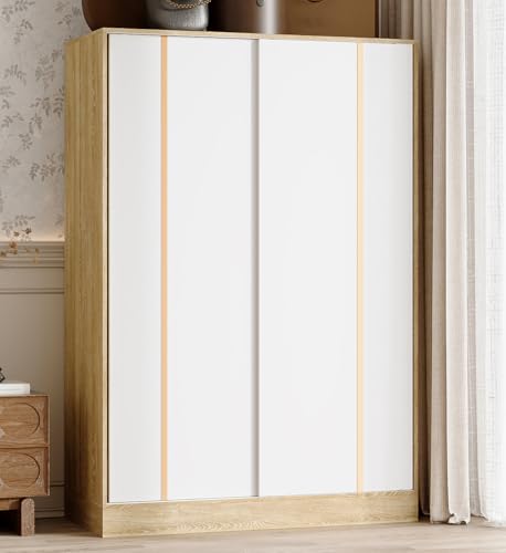 Timechee Almirah for Clothes, Storage Wardrobe Closet Cabinet, Clothes Closet with Metal Hanging...