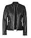 fjackets Real Lambskin Leather Jacket Women - Long Sleeve Collarless Moto Jacket Women - Maude Black Leather Jacket Women | [1311527] 3XL