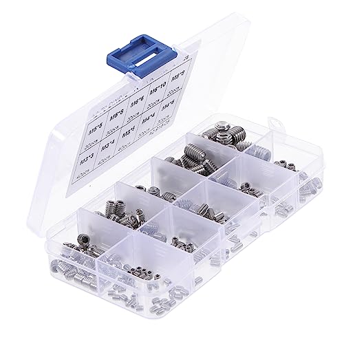 Milisten ステンレス鋼内六角イモネジ 各種アソート 耐摩耗ケース硬化加工 硬強化トルク耐性付き 修理用ハードウェアキット