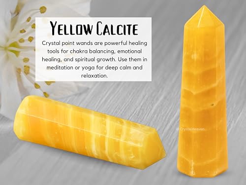 Image of Certified Yellow Calcite Crystal Tower Obelisk Point For Chakra, Healing And Balancing - Aaa Grade Original Certified Gemstone Agate For Reiki Meditation Yoga Spiritual (2-3 Inches)